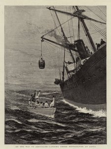Op weg naar Jeruzalem, landing onder moeilijkheden bij Jaffa